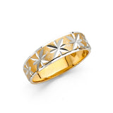 Unisex Gold and White Gold Lined Star Band