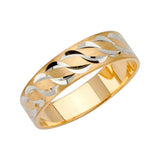 Unisex Gold and White Gold Polished Diamond Band