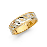 Unisex Gold and White Gold Polished Diamond Band