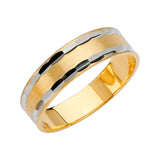 Unisex Gold and White Gold Geometric Pattern Band