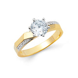14K 2T CZ Engagement Ring (RG2541 (eng))