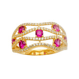 14KY Multi Line MP CZ Ring (RG2652)