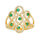 14KY Multi Line MP CZ Ring (RG2660)