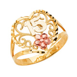 14K 3C 15 Years Ring (RG2686)