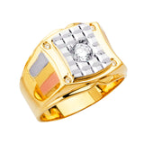14K 3C Men's CZ Ring (RG2707)