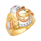 14K 3C Eagle Men's CZ Ring (RG2741)