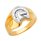 14K 2T Horse Shoe Men's Ring (RG2751)