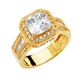 Gold Bold CZ Engagement Ring