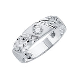 14KW Men's CZ Wedding Band/Trio Set (RG2898)