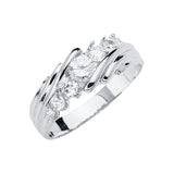 14KW Men's CZ Wedding Band/Trio Set (RG2901)
