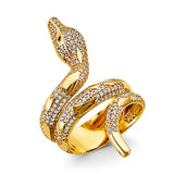 14KY CZ Snake Ring (RG3017)
