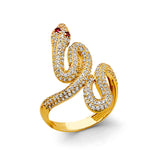 14KY CZ Snake Ring (RG3019)