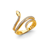 14KY CZ Snake Ring (RG3021)
