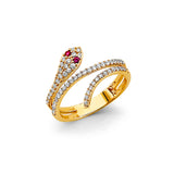 14KY CZ Snake Ring (RG3022)