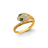 14KY CZ Snake Ring (RG3023)