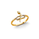 14KY CZ Snake Ring (RG3025)