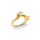 14KY CZ Dolphin Ring (RG3026)