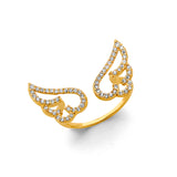 14KY CZ Angel Wing Open Ring (RG3042)