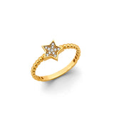 14K 2T CZ Star Ring (RG3044)