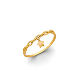 14KY Hanging Star Ring (RG3046)