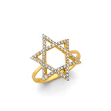 14K 2T CZ Star of David Ring (RG3048)