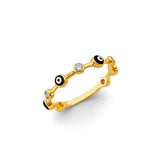 14KY CZ Blue Evil Eye Ring (RG3054)