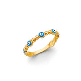 14KY L Blue Evil Eye Ring (RG3055)