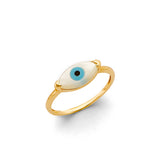 14KY L Blue Evil Eye Ring (RG3057)