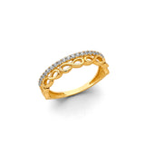 14KY CZ 2 Line Infinity Ring (RG3062)