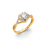 14KY CZ Engagement Ring (RG3077)