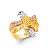 14K 3C Eagle Men's CZ Ring (RG3084)