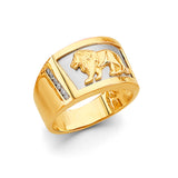 14K 2T Lion Men's CZ Ring (RG3085)