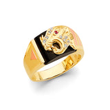 14K 3C Panther Men's CZ Ring (RG3086)