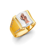 14K 3C Santa Muerte Men's Ring (RG3172)