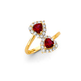 14KY Heart Red CZ Ring (RG3191)