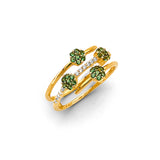 14KY Flower Green CZ Ring (RG3192)