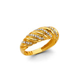 14KY CZ Shrimp Dome Ring (RG3239)