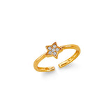 14KY CZ Star Toe Ring (RG3284)