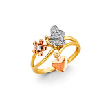 14K 3C CZ Butterfly Ring (RG3315)