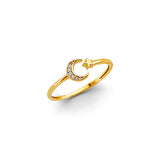 14K 2T Moon & Star Open Ring (RG3324)