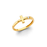 14KY CZ Cross Ring (RG3379)