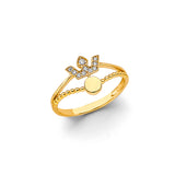 14KY CZ Crown Ring (RG3424)