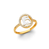 14KY CZ 15 Years Ring (RG3428)