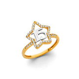 14KY CZ Star 15 Years Ring (RG3429)