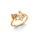 14K 3C CZ Butterfly 15 Years Ring (RG3430)