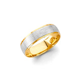 Unisex Gold and White Gold Lined Matte Finish Band