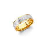 Unisex Gold and White Gold Lined Matte Finish Band