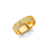 Unisex Gold Circle Textured Band