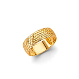 Unisex Gold Circle Textured Band