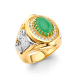 14K 2T Jade Men's CZ Ring (RG3514)